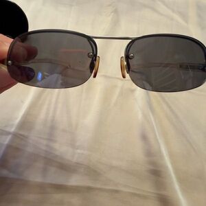 Prada Men's Gray Polarized Rectangle Sunglasses